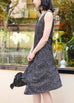 Dot Print V-neck Ruched Hem High/low Flowly Dress