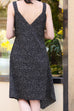 Dot Print V-neck Ruched Hem High/low Flowly Dress