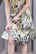 Yellow Print V-neck Ruched Hem High/low Silky Dress