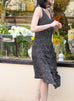 Dot Print V-neck Ruched Hem High/low Flowly Dress