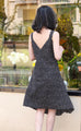 Dot Print V-neck Ruched Hem High/low Flowly Dress