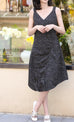 Dot Print V-neck Ruched Hem High/low Flowly Dress