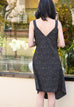 Dot Print V-neck Ruched Hem High/low Flowly Dress