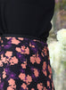 Purple Flowers Print Layered Waist A-line Airy Midi Skirt