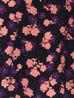 Purple Flowers Print Layered Waist A-line Airy Midi Skirt
