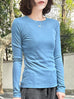 Soft Sky Blue Cotton Rayon Blend Basic Jumper