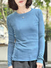 Soft Sky Blue Cotton Rayon Blend Basic Jumper