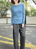 Soft Sky Blue Cotton Rayon Blend Basic Jumper