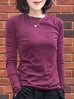 Rich Plum Red Cotton Rayon Blend Basic Jumper