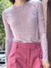 Lilac Pinkish Grey Cotton Rayon Blend Essential Jumper