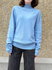 Baby Blue High-Neck Cashmere Wool Blend Essential Jumper