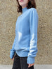 Baby Blue High-Neck Cashmere Wool Blend Essential Jumper