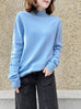 Baby Blue High-Neck Cashmere Wool Blend Essential Jumper