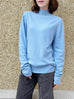 Baby Blue High-Neck Cashmere Wool Blend Essential Jumper