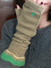 Greenish Grey Heart/ Logo Embroidered Ruffle Knitted Mittens