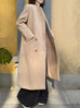 Dark Beige Handy Pockets Right-Fit Pure Wool Long Coat