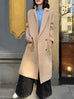 Dark Beige Handy Pockets Right-Fit Pure Wool Long Coat