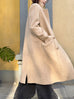 Dark Beige Handy Pockets Right-Fit Pure Wool Long Coat