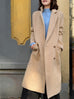 Dark Beige Handy Pockets Right-Fit Pure Wool Long Coat