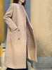 Dark Beige Handy Pockets Right-Fit Pure Wool Long Coat