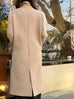 Dark Beige Handy Pockets Right-Fit Pure Wool Long Coat