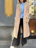 Dark Beige Handy Pockets Right-Fit Pure Wool Long Coat