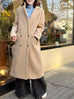 Dark Beige Handy Pockets Right-Fit Pure Wool Long Coat