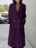 Beloved Purple Handy Pockets Right-Fit Pure Wool Long Coat