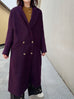 Beloved Purple Handy Pockets Right-Fit Pure Wool Long Coat