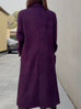 Beloved Purple Handy Pockets Right-Fit Pure Wool Long Coat