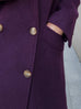 Beloved Purple Handy Pockets Right-Fit Pure Wool Long Coat