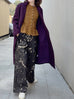 Beloved Purple Handy Pockets Right-Fit Pure Wool Long Coat