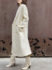 Creamy White Handy Pockets Right-Fit Pure Wool Long Coat