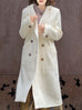 Creamy White Handy Pockets Right-Fit Pure Wool Long Coat