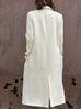 Creamy White Handy Pockets Right-Fit Pure Wool Long Coat