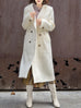 Creamy White Handy Pockets Right-Fit Pure Wool Long Coat