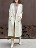 Creamy White Handy Pockets Right-Fit Pure Wool Long Coat