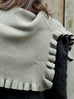 Misty Sage Ruffle Trims High Neck Knitted Cape Warmer