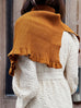 Toffee Caramel Ruffle Trims High Neck Knitted Cape Warmer