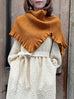 Toffee Caramel Ruffle Trims High Neck Knitted Cape Warmer