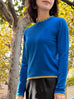 Blue/ Yellow Scalloped Double Collar Cashmere Woollen Jumper