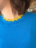 Blue/ Yellow Scalloped Double Collar Cashmere Woollen Jumper