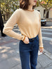 Custard/ Orange Scalloped Double Collar Cashmere Woollen Jumper