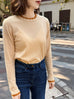 Custard/ Orange Scalloped Double Collar Cashmere Woollen Jumper