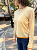 Custard/ Orange Scalloped Double Collar Cashmere Woollen Jumper