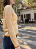 Custard/ Orange Scalloped Double Collar Cashmere Woollen Jumper