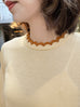 Custard/ Orange Scalloped Double Collar Cashmere Woollen Jumper