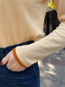 Custard/ Orange Scalloped Double Collar Cashmere Woollen Jumper