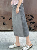 Faded Grey Asymmetrical Waist A-lined Panelled Skirt