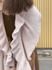 Pinkish Beige Luxe Cashmere Ruffle Collar Wrap